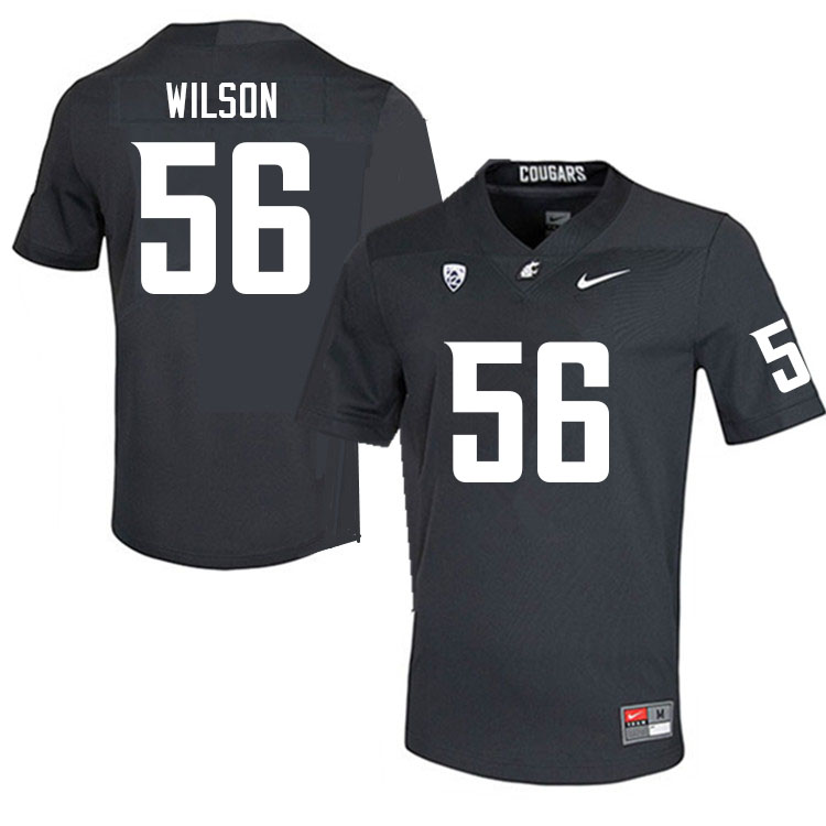 Men #56 Jack Wilson Washington State Cougars College Football Jerseys Sale-Charcoal